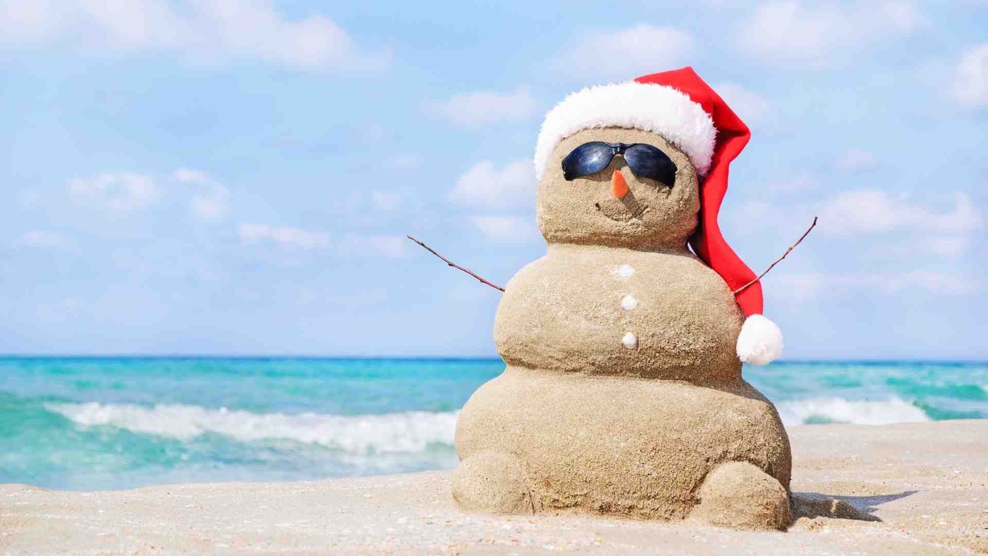 Snowman by sand