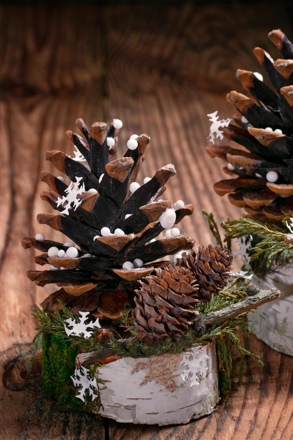 Making a Christmas Tree from Pinecones