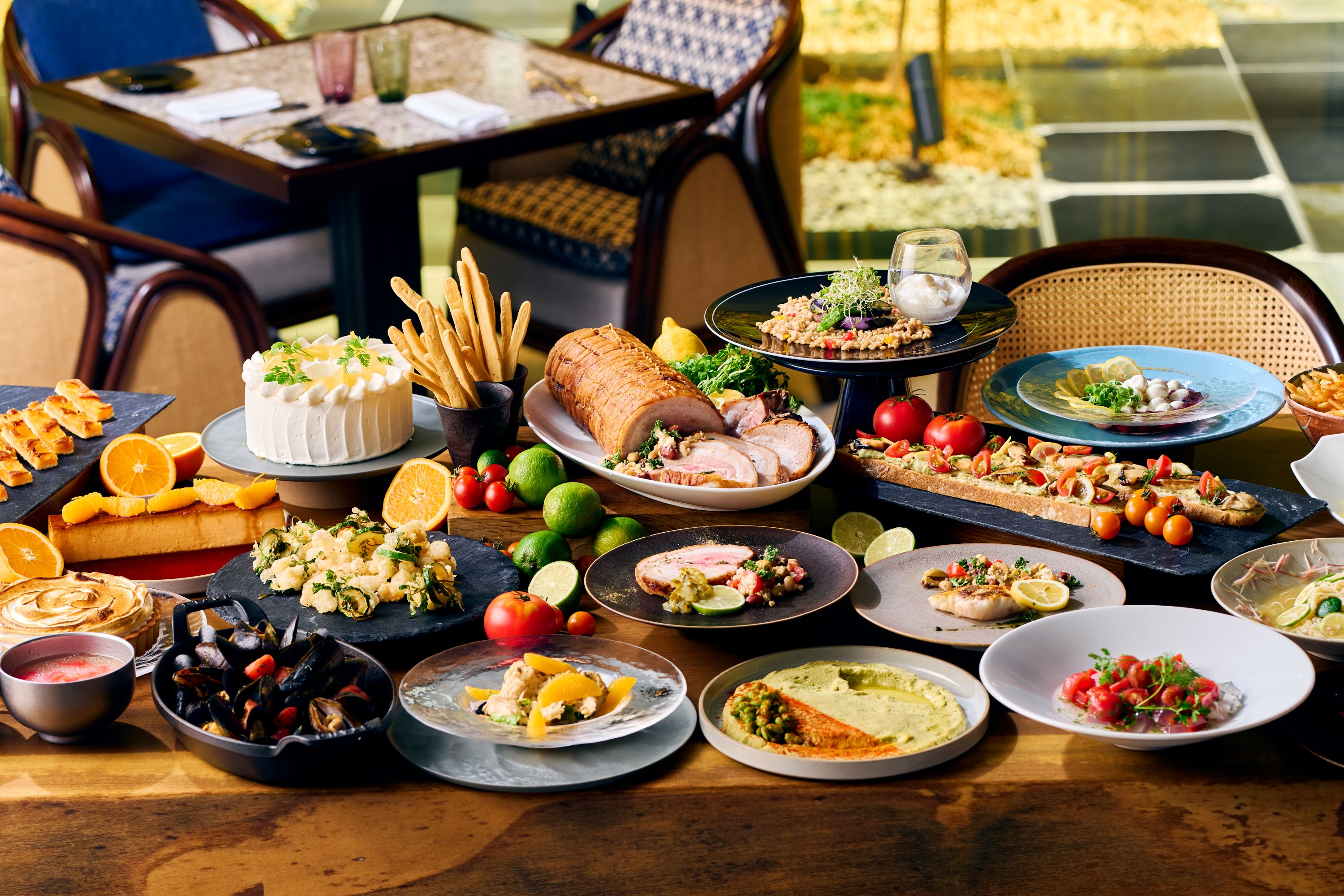 Wellbeing Lunch Buffet Sansho-Spiced "Kyo Porchetta" & Tomato and Citrus Collection